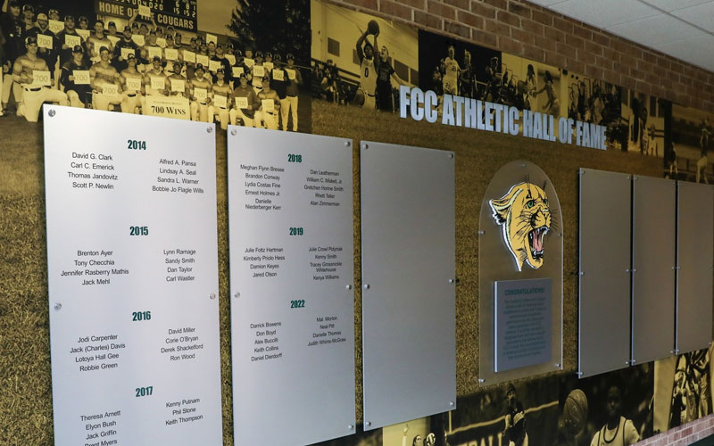 FCC Athletic Hall of Fame Wall