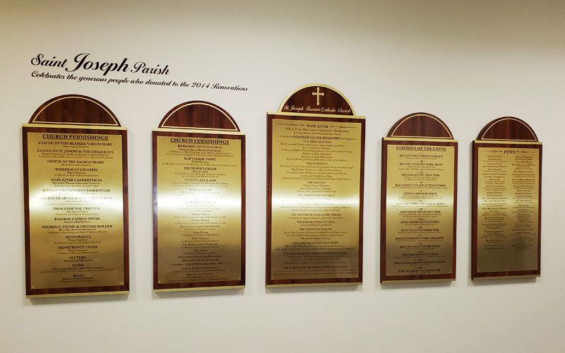 Donor Wall: St Joseph Catholic Church