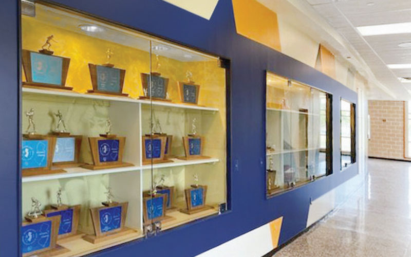 Gloucester High School Wall of Fame Trophy Cases: New Design