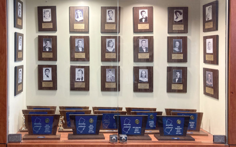 Gloucester High School Wall of Fame Trophy Cases: Before