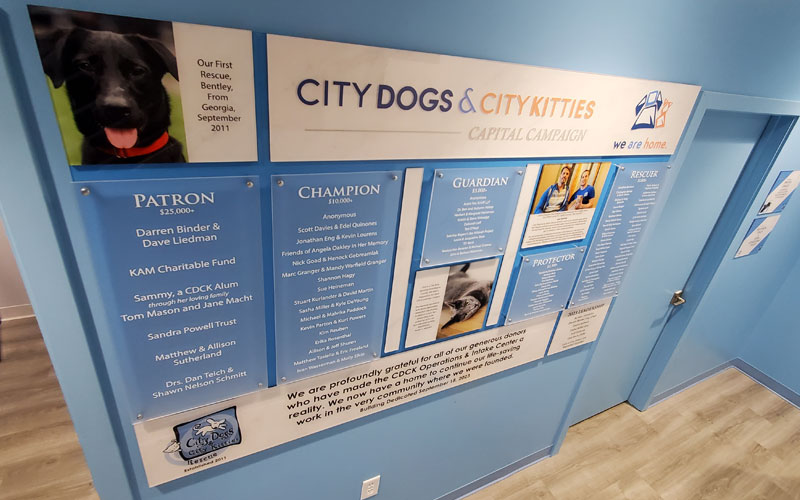 City Dogs & City Cats Donor Wall